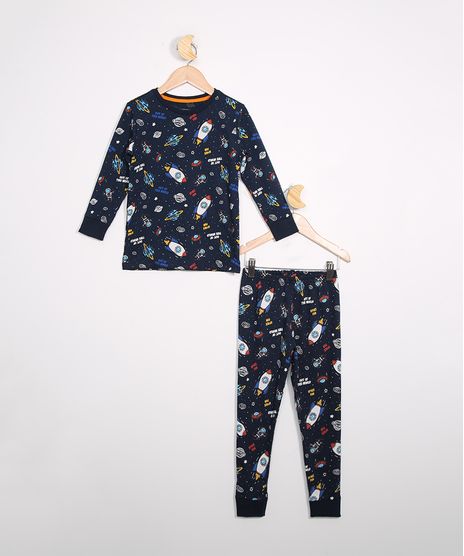 Pijama-Infantil-Estampado-de-Foguete-Manga-Longa-Azul-Marinho-9978430-Azul_Marinho_1