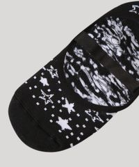 Meia-Feminina-Sapatilha-Estampada-de-Estrelas-Antiderrapante-Preta-9984661-Preto_2