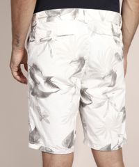 Bermuda-Chino-Reta-de-Sarja-Estampada-de-Folhagem-Off-White-9980472-Off_White_2