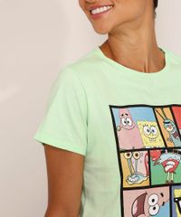 Camiseta-Feminina-Manga-Curta-Bob-Esponja--Squad--Decote-Redondo-Verde-Claro-9979331-Verde_Claro_5