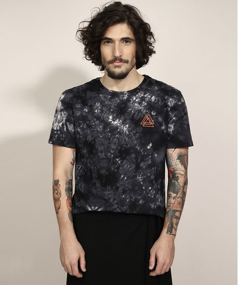 Camiseta-Masculina-Tie-Dye-Estampada-Manga-Curta-Gola-Careca-Preta-9981284-Preto_1