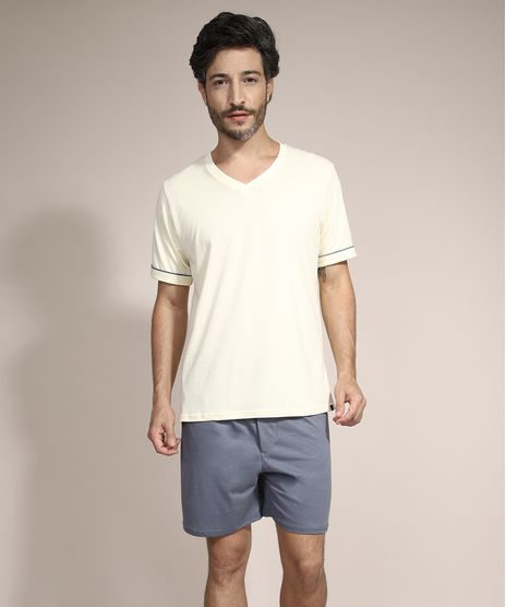 Pijama-de-Algodao-Manga-Curta-Gola-V-Lupo-Multicor-9971834-Multicor_1