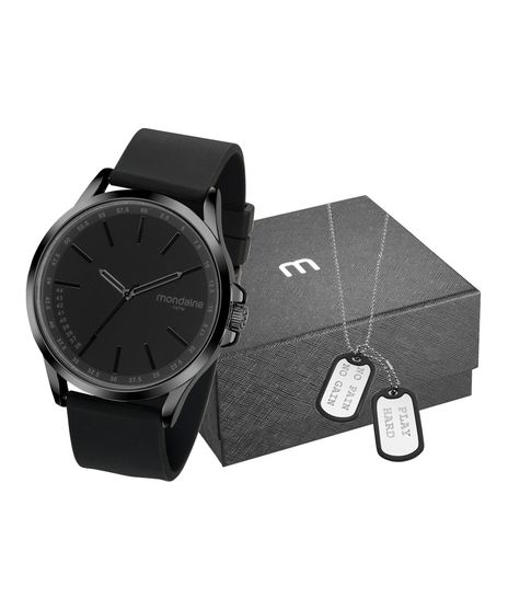 Kit-de-Relogio-Analogico-Mondaine-Masculino---Colar---53606LPMVME7KC-PRETO-9977830-Preto_1