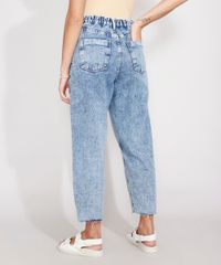 Calca-Jeans-Feminina-Baggy-Cintura-Super-Alta-Marmorizada-Azul-Medio-9988920-Azul_Medio_2