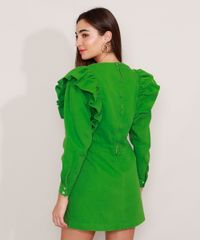 Vestido-de-Sarja-com-Babado-Curto-Manga-Longa-Mindset-Verde-9991491-Verde_2