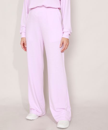 Calca-Reta-de-Moletom-com-Bolsos-Cintura-Alta-Mindset-Lilas-9619999-Lilas_1