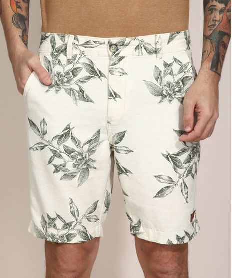 Bermuda-Reta-de-Sarja-Estampada-de-Folhagem-Chino-Off-White-9980470-Off_White_1