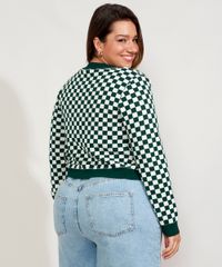 Cardigan-de-Trico-Feminino-Plus-Size-Mindset-Cropped-Estampado-Xadrez-Vichy-Decote-Redondo-Verde-Escuro-9993264-Verde_Escuro_2