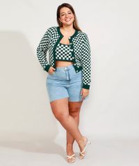 Cardigan-de-Trico-Feminino-Plus-Size-Mindset-Cropped-Estampado-Xadrez-Vichy-Decote-Redondo-Verde-Escuro-9993264-Verde_Escuro_3