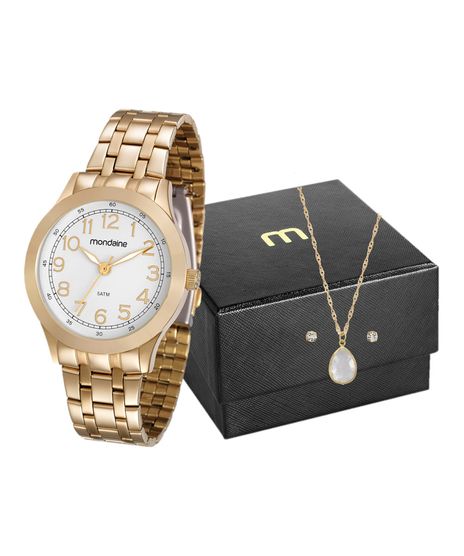 Kit-de-Relogio-Analogico-Mondaine-Feminino---Brinco---Colar--83348LPMVDE1K3-DOURADO-9989882-Dourado_1