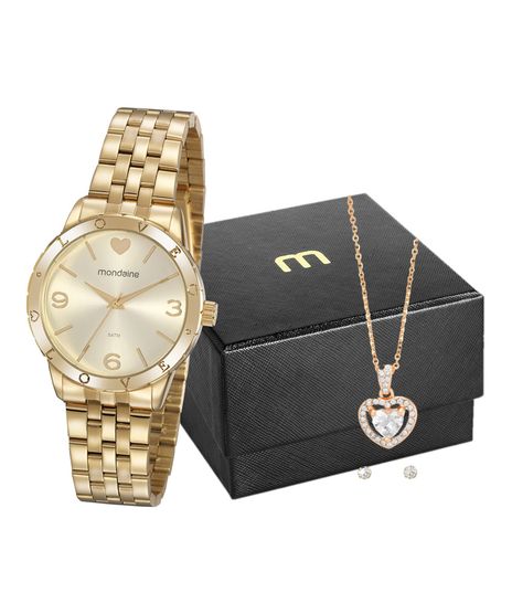 Kit-de-Relogio-Analogico-Mondaine-Feminino---Brinco---Colar--32143LPMVDEMK2-DOURADO-9989897-Dourado_1