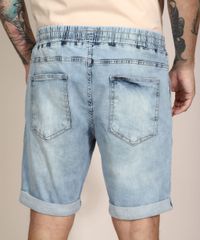 Bermuda-Slim-Jeans-Marmorizada-com-Recorte-e-Barra-Dobrada-Azul-Claro-9980956-Azul_Claro_2