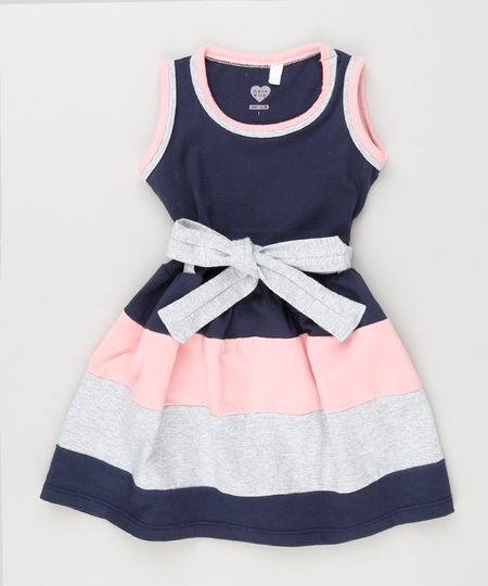 Vestido-Infantil-Regata-com-Laco-Decote-Redondo-em-Algodao---Sustentavel-Azul-Marinho-8661965-Azul_Marinho_1