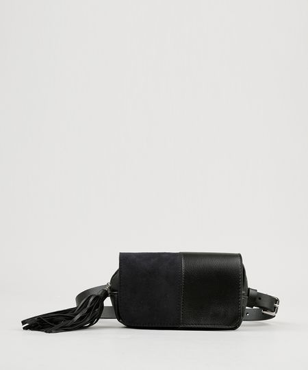 Pochete-Feminina-com-Suede-e-Tassel-Preta-9167659-Preto_1 Pochete-Feminina-com-Suede-e-Tassel-Preta-9167659-Preto_1
