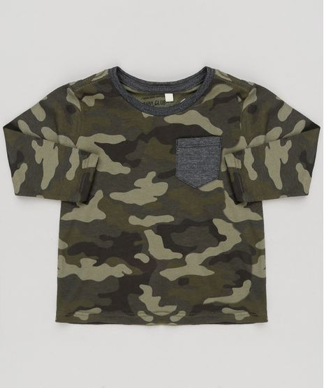 Camiseta-Infantil-Estampada-Camuflada-com-Bolso-Manga-Longa-Gola-Careca-Verde-Militar-9140064-Verde_Militar_1