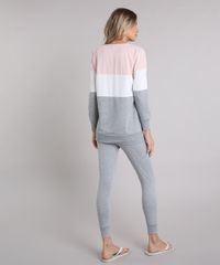 Pijama-Feminino-em-Moletom--Be-a-Unicorn--Manga-Longa-Cinza-Mescla-9122684-Cinza_Mescla_2