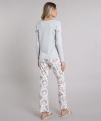 Pijama-Feminino--Be-Gentle-to-Yourself--com-Babado-Manga-Longa-Cinza-Mescla-9122672-Cinza_Mescla_2