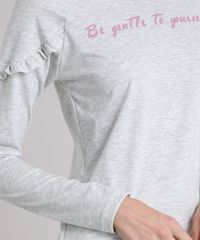 Pijama-Feminino--Be-Gentle-to-Yourself--com-Babado-Manga-Longa-Cinza-Mescla-9122672-Cinza_Mescla_3