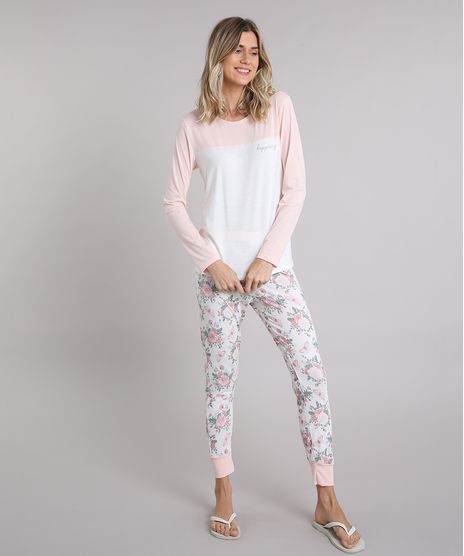 Pijama-Feminino--Happiness--com-Recorte-Manga-Longa-Off-White-9133598-Off_White_1