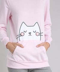 Pijama-Feminino-em-Moletom-Gatinho-Manga-Longa-Rosa-Claro-9122660-Rosa_Claro_3
