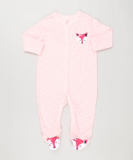 Macacao-Infantil-Raposa-Estampado-de-Folhas-Manga-Longa-em-Algodao---Sustentavel-Rosa-Claro-8934317-Rosa_Claro_1