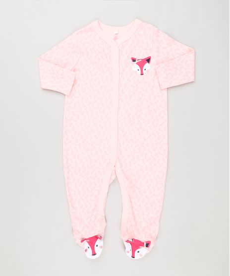 Macacao-Infantil-Raposa-Estampado-de-Folhas-Manga-Longa-em-Algodao---Sustentavel-Rosa-Claro-8934317-Rosa_Claro_1