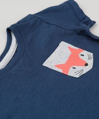 Camiseta-Infantil-com-Bolso-Estampado-Raposa-Manga-Curta-Gola-Careca-em-Algodao---Sustentavel-Azul-Marinho-9133430-Azul_Marinho_4