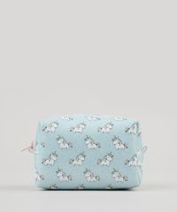 Necessaire-Feminina-Estampada-com-Unicornio-e-Glitter-Azul-Claro-9131579-Azul_Claro_1