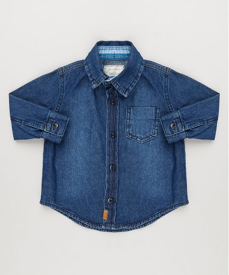 Camisa-Jeans-Infantil-com-Bolso-Manga-Longa-Azul-Escuro-8731194-Azul_Escuro_1