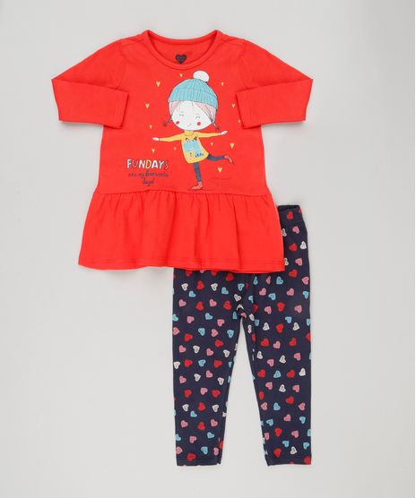 Conjunto-Infantil-de-Vestido-Divertido--Fundays--Vermelho-Manga-Longa---Calca-Legging-Estampada-com-Coracoes-Algodao---Sustentavel-Azul-Marinho-9155702-Azul_Marinho_1