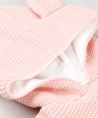 Casaco-Infantil-em-Trico-com-Capuz-de-Orelhinhas-e-Forro-em-Plush-Rosa-8953275-Rosa_4