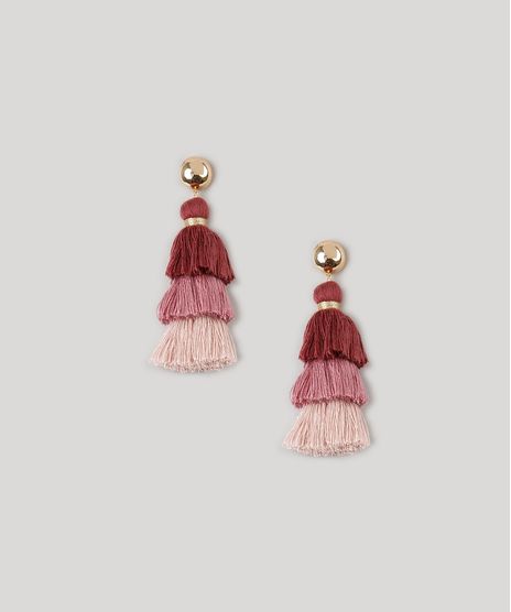 Brinco-Feminino-com-Tassel-Degrade-Vinho-9082345-Vinho_1