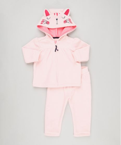 Conjunto-Infantil-Gatinha-de-Blusao-com-Capuz-e-Ziper---Calca-com-Bolso-em-Fleece-de-Algodao---Sustentavel-Rosa-Claro-8946706-Rosa_Claro_1