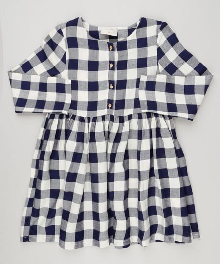 Vestido-Infantil-Xadrez-com-Botoes-Manga-Longa-Decote-Redondo-Off-White-9033545-Off_White_1