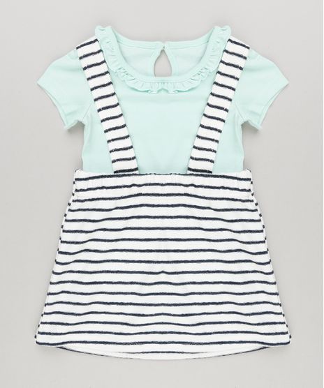 Conjunto-Infantil-de-Body-com-Babado-Manga-Curta-Verde---Salopete-Listrada-em-Algodao---Sustentavel-Off-White-8772946-Off_White_1