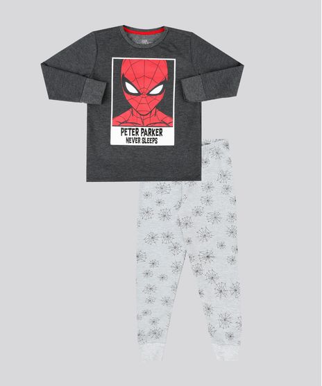 Pijama-Infantil-Homem-Aranha-Manga-Longa-Cinza-Mescla-9133139-Cinza_Mescla_1