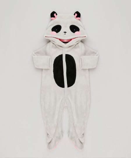 Macacao-Infantil-Panda-com-Capuz-Manga-Longa-em-Fleece-com-Algodao---Sustentavel-Cinza-8946707-Cinza_1