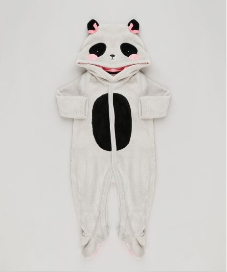 Macacao-Infantil-Panda-com-Capuz-Manga-Longa-em-Fleece-com-Algodao---Sustentavel-Cinza-8946707-Cinza_1