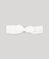 Body-Infantil-com-Estampa-de-Coelho-Manga-Curta-Decote-Redondo---Faixa-de-Cabelo-com-Laco-em-Algodao---Sustentavel-Off-White-8953687-Off_White_4