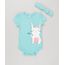 Body-Infantil-com-Estampa-de-Coelho-Manga-Curta-Decote-Redondo---Faixa-de-Cabelo-com-Laco-em-Algodao---Sustentavel-Verde-8953687-Verde_1