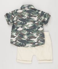 Conjunto-Infantil-de-Camisa-Camuflada-Manga-Curta---Bermuda-com-Bolsos-em-Algodao---Sustentavel-Kaki-8950640-Kaki_2