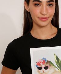 Camiseta-de-Algodao-Gato-com-Oculos--Tropicat--Manga-Curta-Decote-Redondo-Preta-9981735-Preto_5