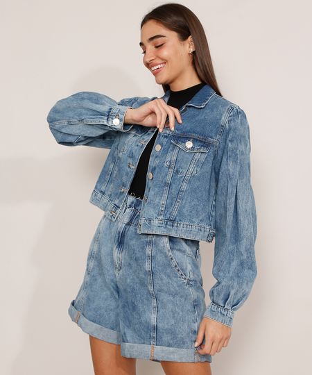 Jaqueta-Cropped-Jeans-Marmorizada-com-Bolsos-Manga-Bufante-Azul-Medio-9989692-Azul_Medio_1 Jaqueta-Cropped-Jeans-Marmorizada-com-Bolsos-Manga-Bufante-Azul-Medio-9989692-Azul_Medio_1