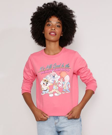 Blusa-de-Moletom-Looney-Tunes-Decote-Redondo-Rosa-9983711-Rosa_1 Blusa-de-Moletom-Looney-Tunes-Decote-Redondo-Rosa-9983711-Rosa_1