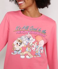 Blusa-de-Moletom-Looney-Tunes-Decote-Redondo-Rosa-9983711-Rosa_2