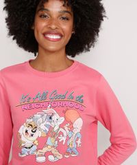 Blusa-de-Moletom-Looney-Tunes-Decote-Redondo-Rosa-9983711-Rosa_6