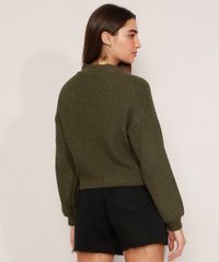 Sueter-Amplo-de-Trico-Gola-Alta-Verde-Escuro-9984713-Verde_Escuro_2