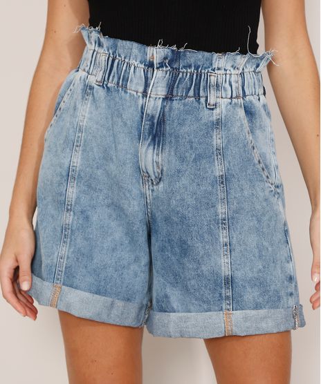 Short-Clochard-Jeans-Marmorizado-com-Barra-Dobrada-Cintura-Super-Alta-Azul-Claro-9985898-Azul_Claro_1