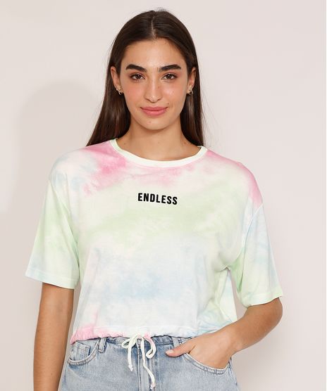 Camiseta-Cropped-Ampla-Estampada-Tie-Dye--Endless--Flocada-Manga-Curta-Decote-Redondo-Multicor-9981212-Multicor_1