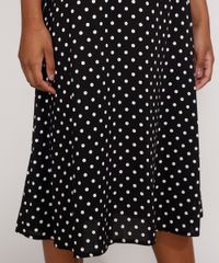 Saia-Evase-de-Viscose-Midi-Estampada-Poa-com-Cinto-Preta-9984250-Preto_5
